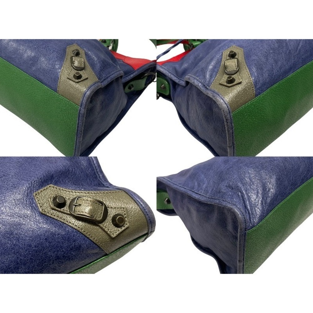 BALENCIAGA The City Giant Bag Handbag Shoulder Red Blue Green - Picture 7 of 10